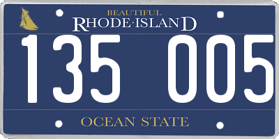 RI license plate 135005