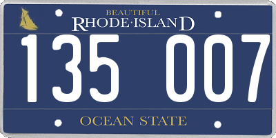 RI license plate 135007