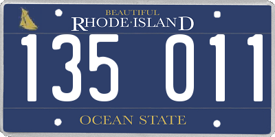 RI license plate 135011