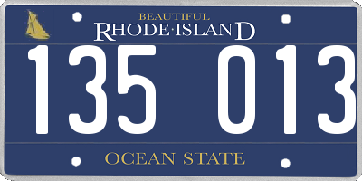 RI license plate 135013