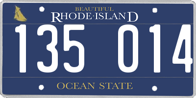 RI license plate 135014