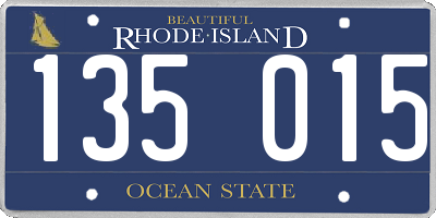 RI license plate 135015