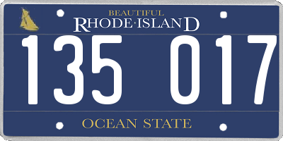 RI license plate 135017