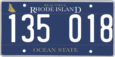 RI license plate 135018