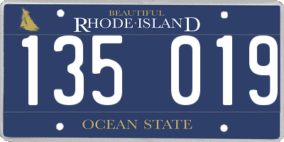 RI license plate 135019