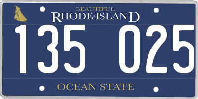 RI license plate 135025