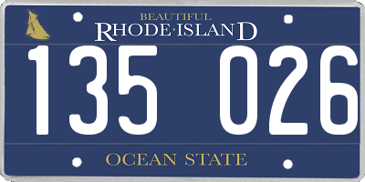 RI license plate 135026