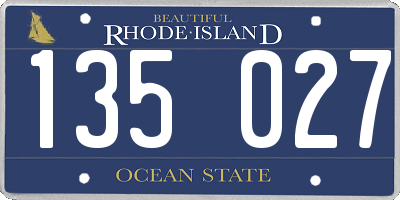 RI license plate 135027