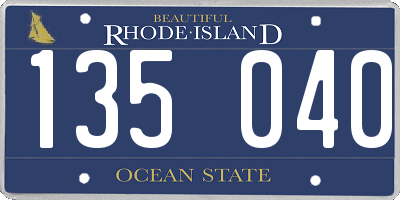 RI license plate 135040