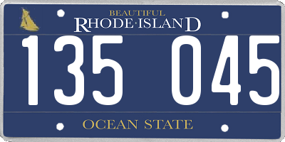 RI license plate 135045