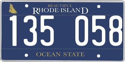 RI license plate 135058