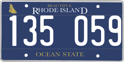 RI license plate 135059