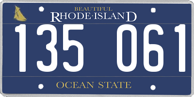 RI license plate 135061