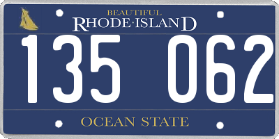 RI license plate 135062