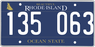 RI license plate 135063