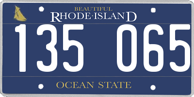 RI license plate 135065