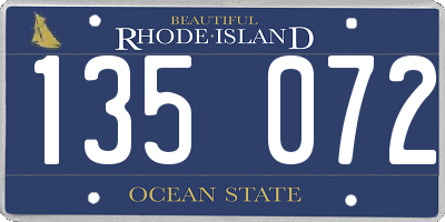 RI license plate 135072