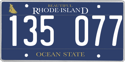 RI license plate 135077