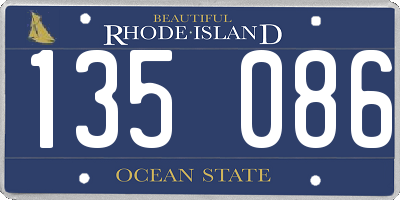 RI license plate 135086