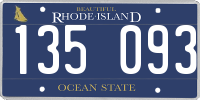 RI license plate 135093