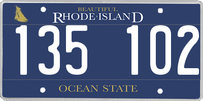 RI license plate 135102