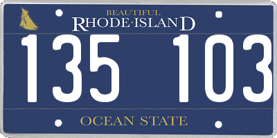 RI license plate 135103
