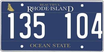RI license plate 135104