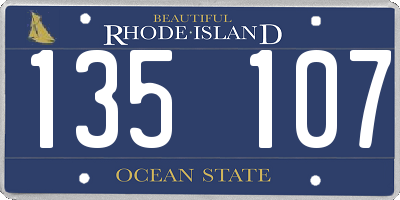 RI license plate 135107