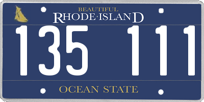 RI license plate 135111