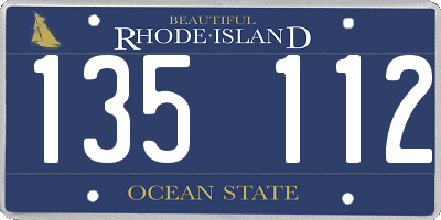 RI license plate 135112