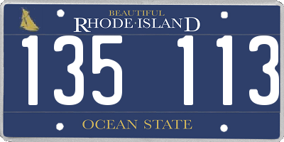 RI license plate 135113