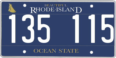 RI license plate 135115
