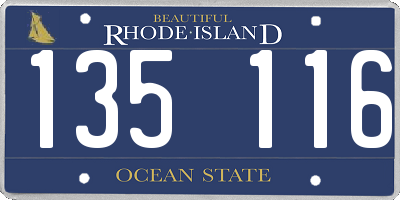 RI license plate 135116