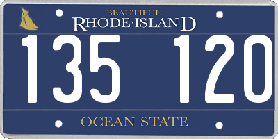RI license plate 135120
