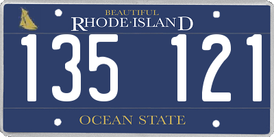 RI license plate 135121