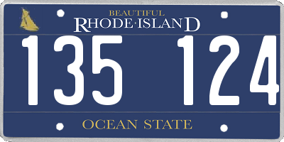 RI license plate 135124