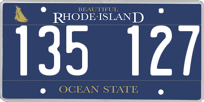 RI license plate 135127