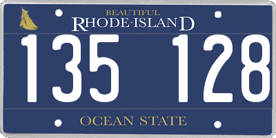RI license plate 135128