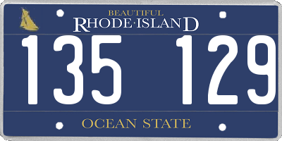 RI license plate 135129