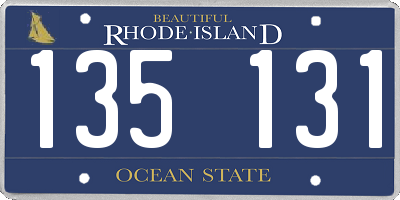 RI license plate 135131
