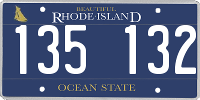 RI license plate 135132
