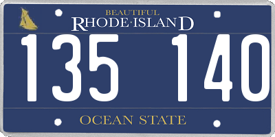 RI license plate 135140