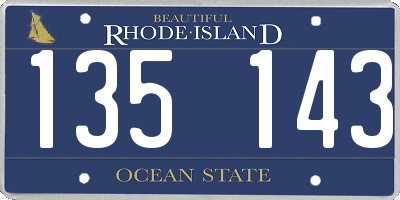 RI license plate 135143