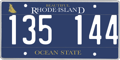 RI license plate 135144