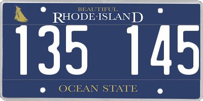 RI license plate 135145