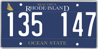 RI license plate 135147