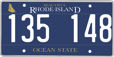 RI license plate 135148