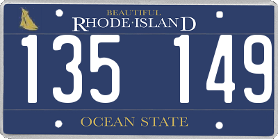 RI license plate 135149