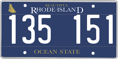 RI license plate 135151