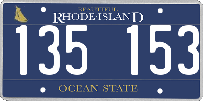 RI license plate 135153